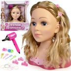 GŁOWA DO STYLIZACJI ZESTAW LALKA WŁOSY FRYZURY gumki spinki NATALIA