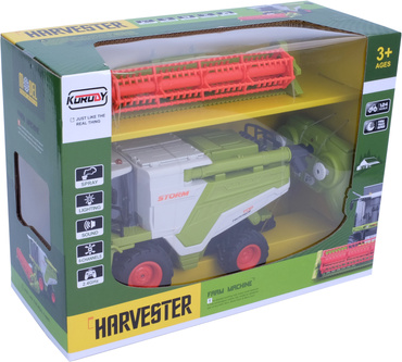 KOMBAJN ZDALNIE STEROWANY Zbożowy TRAKTOR Światła DYM Z KOMINA RC USB