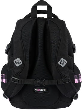 PLECAK SZKOLNY TORNISTER SZACHOWNICA SERDUSZKA 4-KOMOROWY ST.RIGHT BP-01 PINK CHECKERED