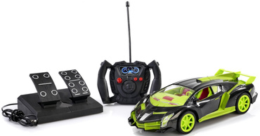 AUTO WYŚCIGOWE RC KIEROWNICA + PEDAŁY AKUMULATOR