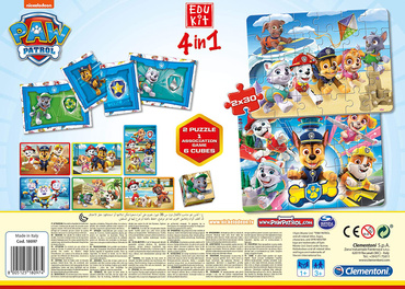 PSI PATROL 4W1 PUZZLE MEMO DOMINO KLOCKI CLEMENTONI
