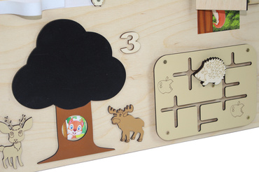 DUŻA TABLICA MANIPULACYJNA sensoryczna LAS DREWNIANA MONTESSORI polska XXL