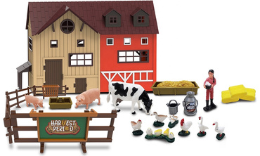 FARMA ZE ZWIERZĘTAMI TRAKTOR ZAGRODA ZESTAW 64el ŚWIATŁO DZWIĘK