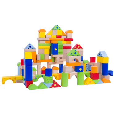 Edukacyjne DREWNIANE KLOCKI W WIADERKU 150 szt Sorter 