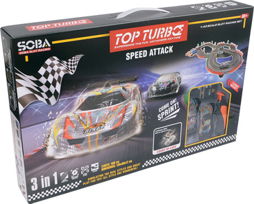 DUŻY TOR SAMOCHODOWY 3w1 Wyścigowy ELEKTRYCZNY 486cm 2 AUTA 3 wersje toru