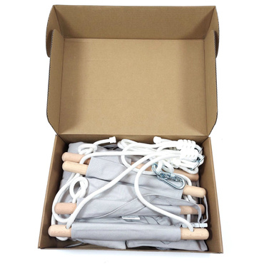 DREWNIANA HUŚTAWKA DLA DZIECI niemowląt MIĘKKA BEZPIECZNA FOTELIK Z PASAMI 6M+