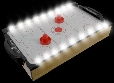 CYMBERGAJ STÓŁ DO GRY W CYMBERAJA DREWNIANY PODŚWIETLANY LED GRA AIR HOKEJ