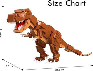 KLOCKI KONSTRUKCYJNE DINOZAUR T-REX TYRANOZAUR REX 350 el RUCHOME ELEMENTY