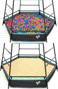 PLAC ZABAW OGRODOWY 3w1 DOMEK WIEŻA WSPINACZKOWA SUCHY BASEN PIASKOWNICA TP Toys