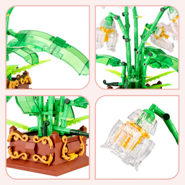 KLOCKI KWIATY ORCHIDEA ZESTAW 501 el. PODŚWIETLANE LED PILOT
