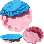 PIASKOWNICA Z PRZYKRYCIEM RÓŻOWA basenik Stokrotka WIELKA XXL ZESTAW 107cm