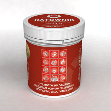 KREM RATOWNIK multifunkcyjny ochronny regenerujący MAŚĆ LANOLINOWA 250g RETTER