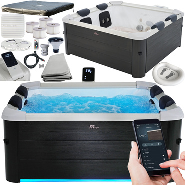 DUŻE WANNA SPA SZTYWNA PANELOWA OSLO 6 os. OZON HYDROMASAŻ WIFI