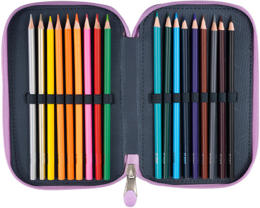 ST.RIGHT PIÓRNIK POTRÓJNY Z WYPOSAŻENIEM PC-05 motylki PINK BUTTERFLIES