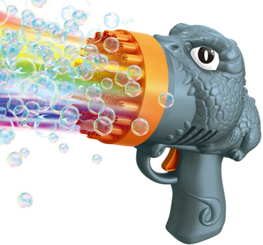 PISTOLET DO BANIEK DINO + PŁYN DINOZAUR MASZYNKA DO BANIEK BAŃKI MYDLANE KOLORY