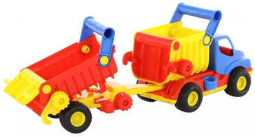 Samochód WYWROTKA GUMOWE KOŁA AUTO Z PRZYCZEPĄ 50cm