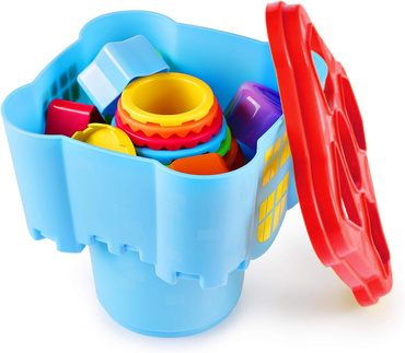 WYSOKA WIEŻA PIRAMIDKA DLA MALUCHÓW Sorter KUBECZKI 58cm ZAMEK KRÓLICZKA