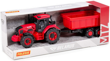 TRAKTOR Z PRZYCZEPKĄ BELARUS ZESTAW POLESIE CZERWONY
