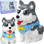 KLOCKI PIESEK HUSKY BIAŁO-SZARY zwierzątko domowe PIES 796 elementów