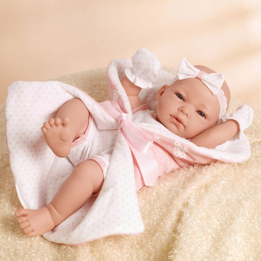 LALKA BOBAS REALISTYCZNA + AKCESORIA kocyk becik smoczek 38 cm NA PREZENT 