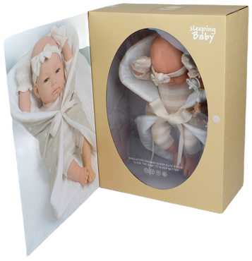 LALKA BOBAS REALISTYCZNA + AKCESORIA kocyk becik smoczek 38 cm NA PREZENT 