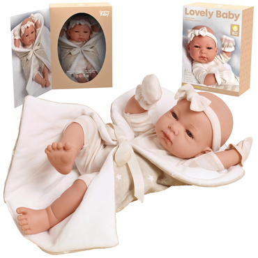 LALKA BOBAS REALISTYCZNA + AKCESORIA kocyk becik smoczek 38 cm NA PREZENT 