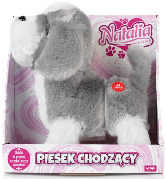 INTERAKTYWNY PIESEK CHODZĄCY SZCZEKA MERDA OGONEM PIES NATALIA