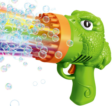 PISTOLET DO BANIEK DINO + PŁYN DINOZAUR MASZYNKA DO BANIEK BAŃKI MYDLANE KOLORY