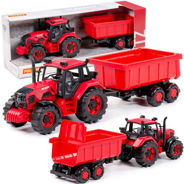 TRAKTOR Z PRZYCZEPKĄ BELARUS ZESTAW POLESIE CZERWONY