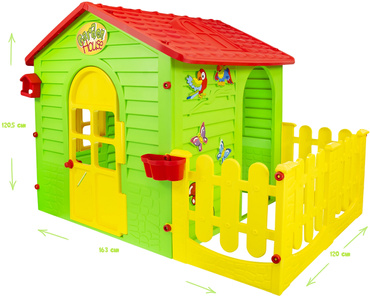 Mochtoys DUŻY DOMEK OGRODOWY Z TARASEM Płotkiem