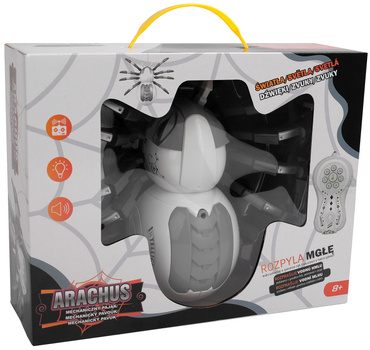 OGROMNY PAJĄK STEROWANY MECHANICZNY ROZPYLA MGŁĘ LED PILOT R/C