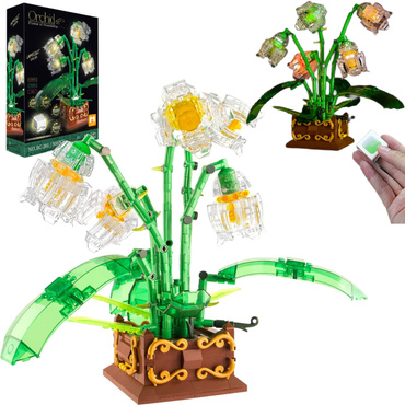 KLOCKI KWIATY ORCHIDEA ZESTAW 501 el. PODŚWIETLANE LED PILOT