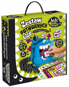 Lisciani ZESTAW POTWORNYCH GIER 3w1 DOMINO KARTY GRY EDUKACYJNE