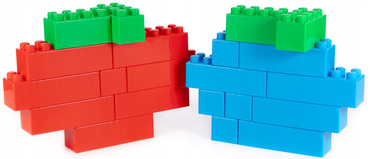 KLOCKI BUDOWLANE konstrukcyjne CEGŁY DUŻY ZESTAW GIGANTXXL 27 elementów