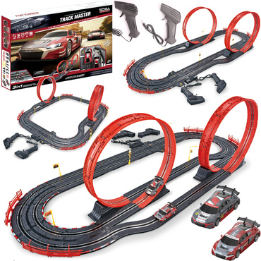 DUŻY TOR SAMOCHODOWY 3w1 Wyścigowy 560cm 2 AUTA AUDI R8 3 wersje toru LICENCJA AUDI