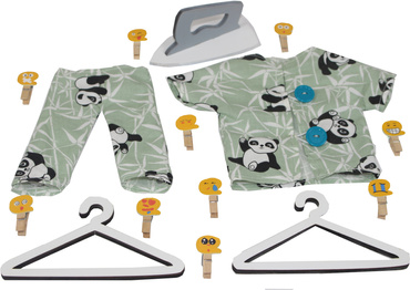 DUŻY DREWNIANY ZESTAW DO PRANIA DLA DZIECI PRALKA SUSZARKA DESKA AKCESORIA