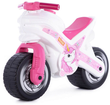 MOTOREK ROWEREK BIEGOWY JEŹDZIK DUŻY MOTOR MX JEDNOROŻEC 69cm BIAŁO-RÓŻOWY