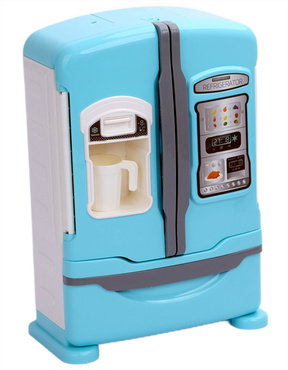 DUŻA LODÓWKA Z KOSTKARKĄ DLA DZIECI światło dźwięki PARA WODNA zestaw 28el