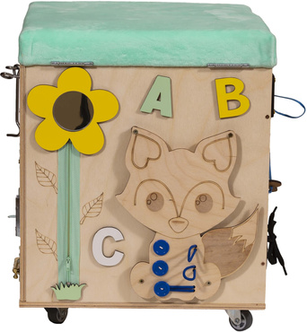 PUFA SKRZYNIA MANIPULACYJNA LAS SENSORYCZNA schowek POJEMNIK Na Zabawki TABLICA