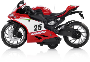 MOTOCYKL Z NAPĘDEM MOTOR Światło Dźwięk POJAZD ŚCIGACZ CZERWONY