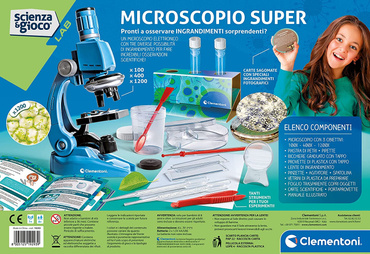 SUPER MIKROSKOP DLA DZIECI 1200x DUŻY ZESTAW EDUKACYJNY 50 ZADAŃ CLEMENTONI