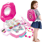 TOALETKA DLA DZIEWCZYNKI BIŻUTERIA ZAPLATACZ DO WŁOSÓW 2W1 PLECAK RÓŻOWY