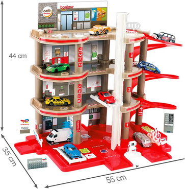 TOTAL GARAŻ DLA DZIECI PARKING 4 POZIOMY TOR zjazdowy WINDA STACJA MOCHTOYS