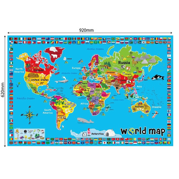 Russell MATA Edukacyjna MAPA ŚWIATA 92 x 62 cm 