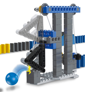 DOMINO GRA KLOCKI PRZESZKODY ZESTAW 120 klocków + 11 dodatków TOR