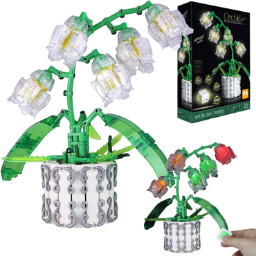 KLOCKI KWIATY ORCHIDEA ZESTAW 707 el. PODŚWIETLANE LED PILOT
