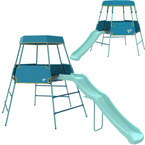 PLAC ZABAW OGRODOWY 3w1 DOMEK WIEŻA WSPINACZKOWA ZJEŻDŻALNIA 136-170cm ROŚNIE Z DZIECKIEM TP Toys