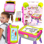 TABLICA SUCHOŚCIERALNA PLECAK STOLIK 4w1 AKCESORIA RÓŻOWA