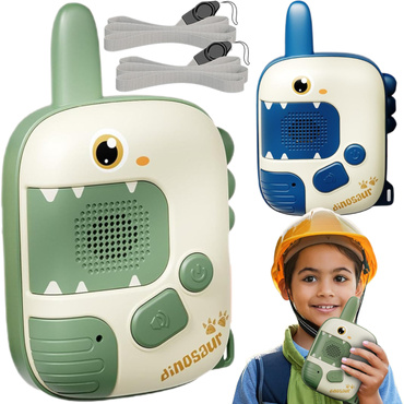 WALKIE TALKIE KRÓTKOFALÓWKI DINOZAUR DLA 2 OSÓB ZASIĘG 500m