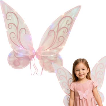 SKRZYDEŁKA ZE ŚWIATŁEM LED dla wróżki aniołka STRÓJ KARNAWAŁOWY kostium